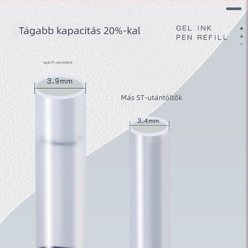Long-standing 0,5 mm tolltöltő patron kattanó tollhoz, kompatibilis az U9/U17/U20 modellekkel, műanyag, dobozos csomagolás