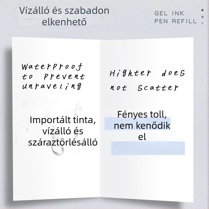 Long-standing 0,5 mm tolltöltő patron kattanó tollhoz, kompatibilis az U9/U17/U20 modellekkel, műanyag, dobozos csomagolás