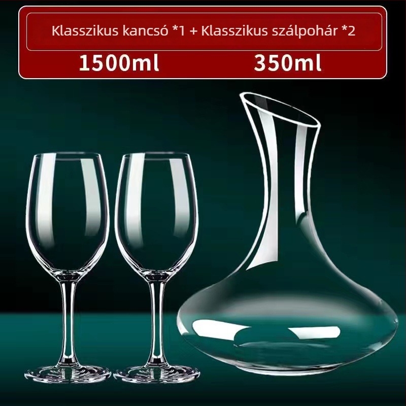 Borospohár dekantáló készlet, világos luxus-stílus és retro, kapacitás 301-400 ml, üveg anyag, testreszabás elérhető, logó nyomtatás