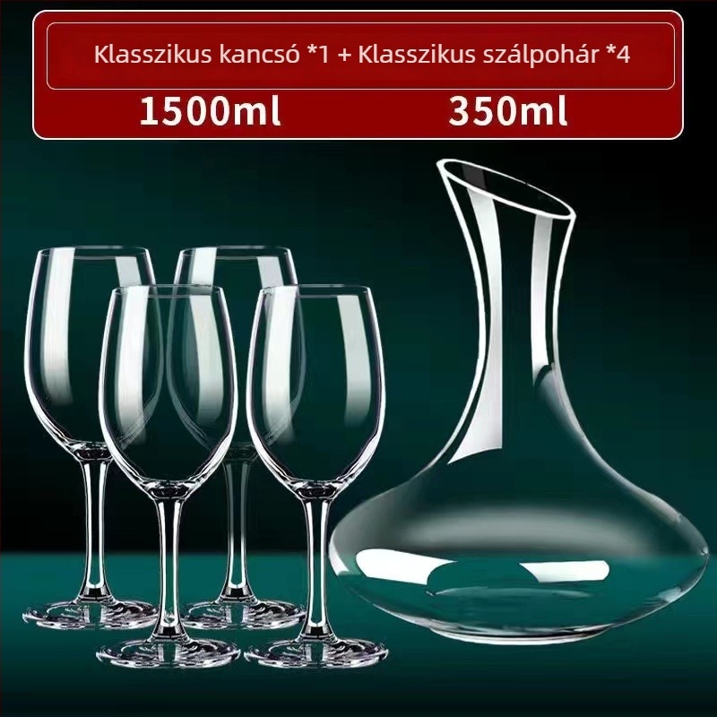 Borospohár dekantáló készlet, világos luxus-stílus és retro, kapacitás 301-400 ml, üveg anyag, testreszabás elérhető, logó nyomtatás