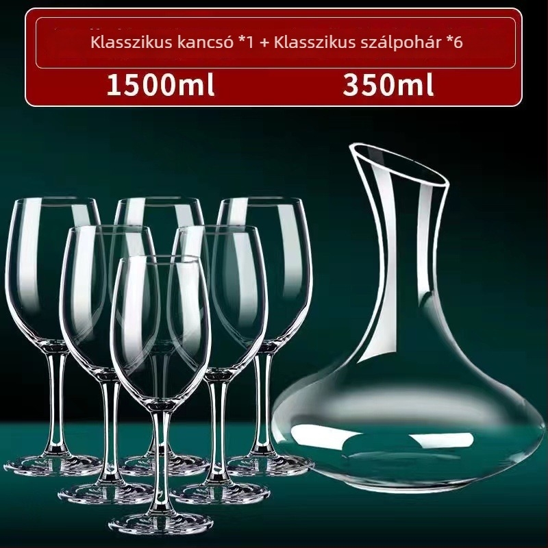 Borospohár dekantáló készlet, világos luxus-stílus és retro, kapacitás 301-400 ml, üveg anyag, testreszabás elérhető, logó nyomtatás