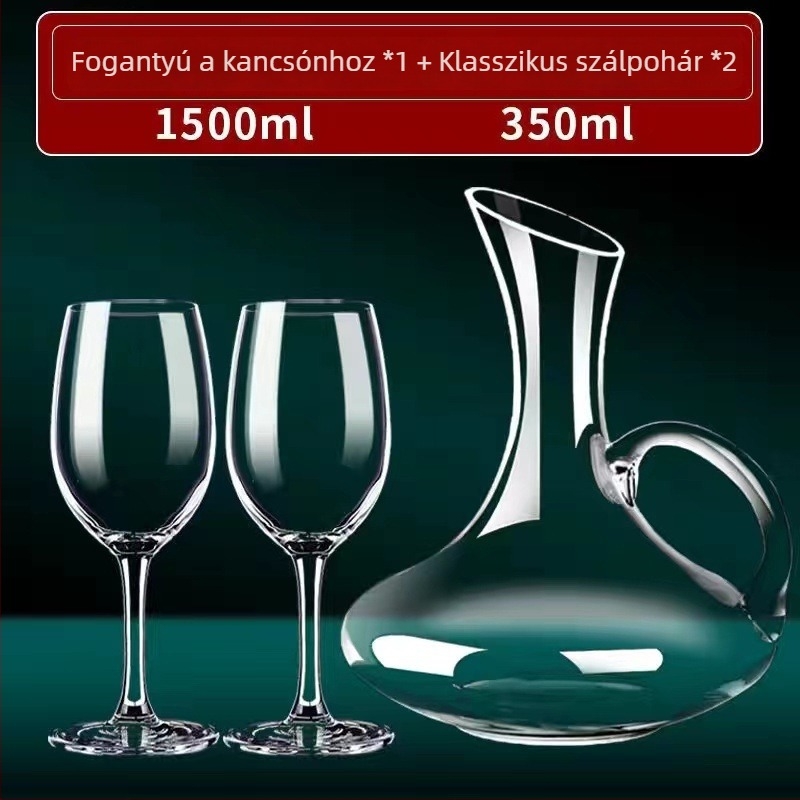 Borospohár dekantáló készlet, világos luxus-stílus és retro, kapacitás 301-400 ml, üveg anyag, testreszabás elérhető, logó nyomtatás