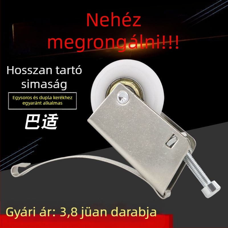 Görgő szekrény tolóajtókhoz, titánötvözetből, üvegajtóhoz, domború-homorú profil, Unique