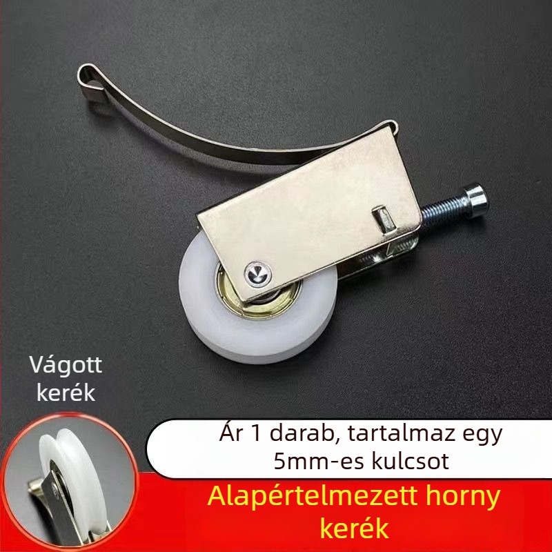 Görgő szekrény tolóajtókhoz, titánötvözetből, üvegajtóhoz, domború-homorú profil, Unique