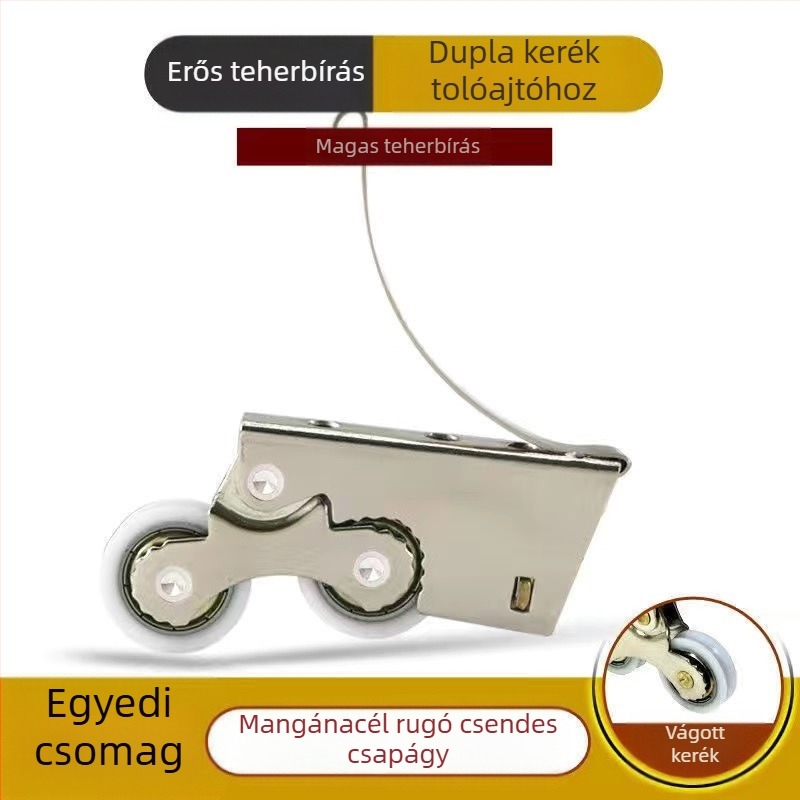 Görgő szekrény tolóajtókhoz, titánötvözetből, üvegajtóhoz, domború-homorú profil, Unique