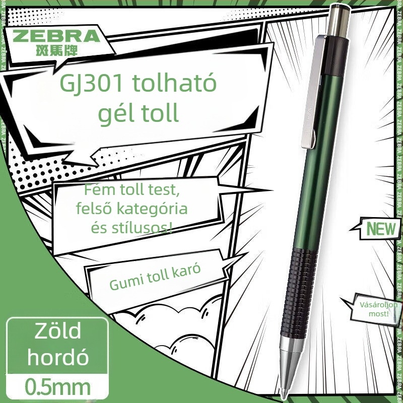 Zebra CJ-301 sorozat gombnyomásos golyóstoll, 0.5 mm hegye, aláíró toll