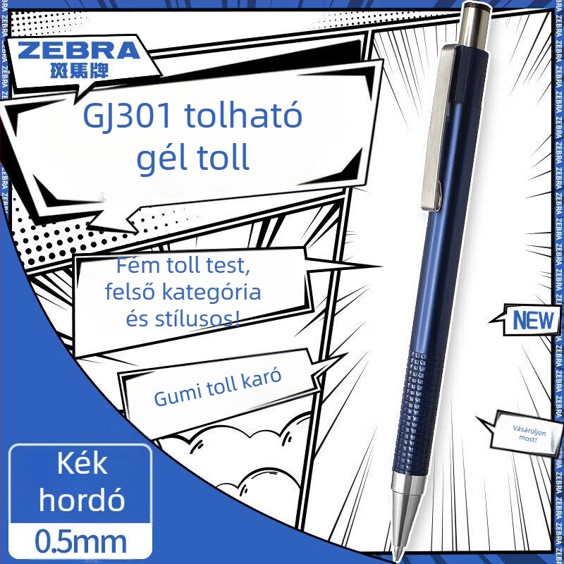 Zebra CJ-301 sorozat gombnyomásos golyóstoll, 0.5 mm hegye, aláíró toll