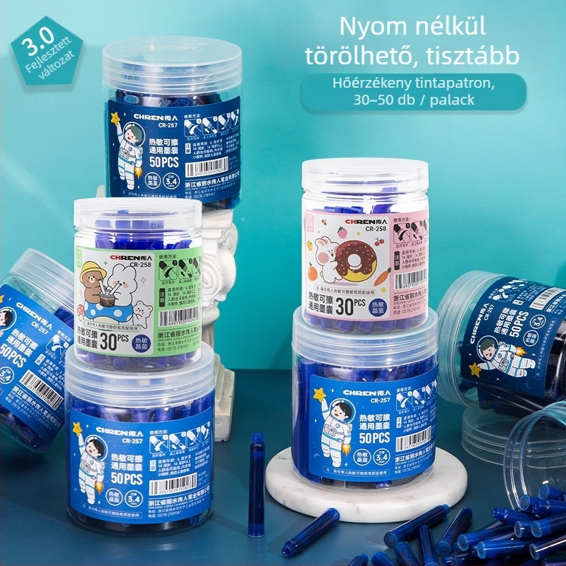 Hőérzékeny tintazsák tollhoz, modell 257/258, műanyag ház, üvegcsomagolás, 30/50 db