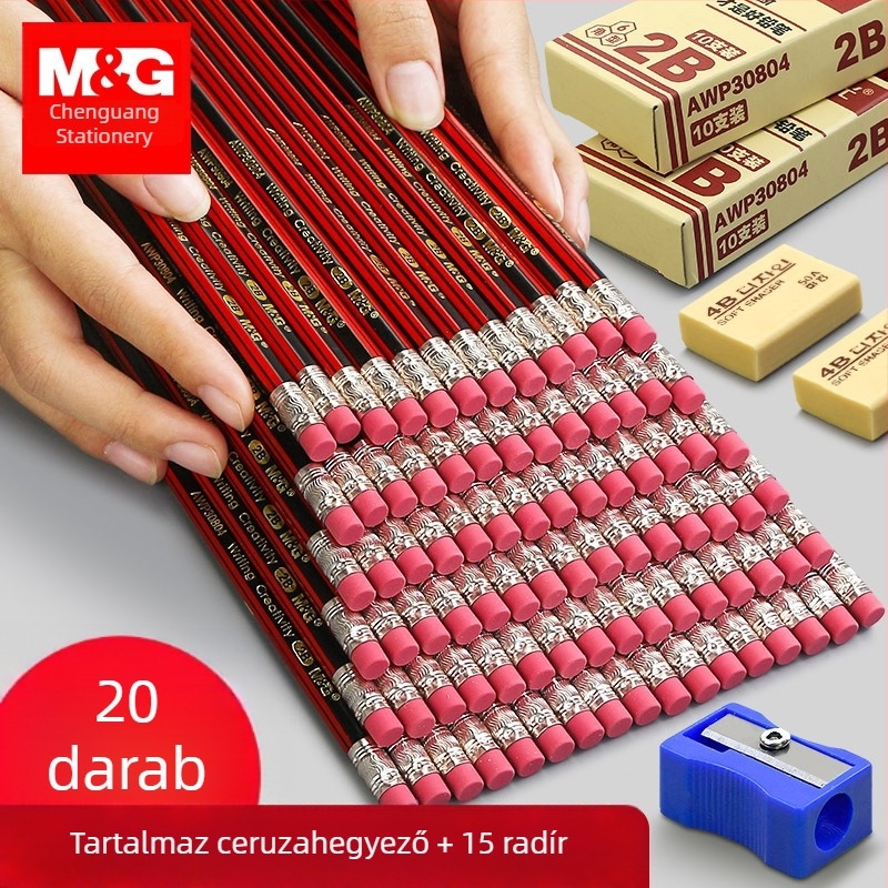 M&G Morning Light HB/2B ceruza első- és másodikos diákok számára, fa testű