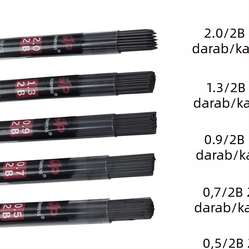 2B grafit töltőrefill mechanikus ceruzához, kerek cső, nagy kapacitás, modell Q3108/Q3109, műanyag