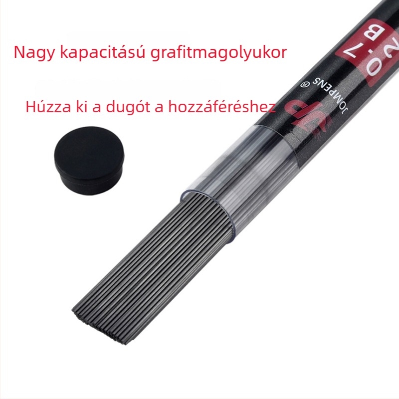 2B grafit töltőrefill mechanikus ceruzához, kerek cső, nagy kapacitás, modell Q3108/Q3109, műanyag