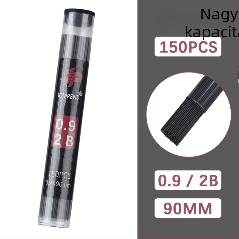 2B grafit töltőrefill mechanikus ceruzához, kerek cső, nagy kapacitás, modell Q3108/Q3109, műanyag