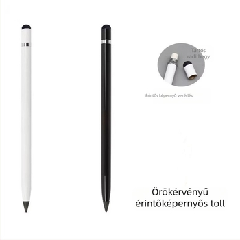 Cserélhető örök ötvözet tollheggyel, élezés nélküli kialakítás, érintőképernyős stylus, fém test