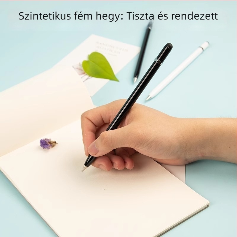 Cserélhető örök ötvözet tollheggyel, élezés nélküli kialakítás, érintőképernyős stylus, fém test