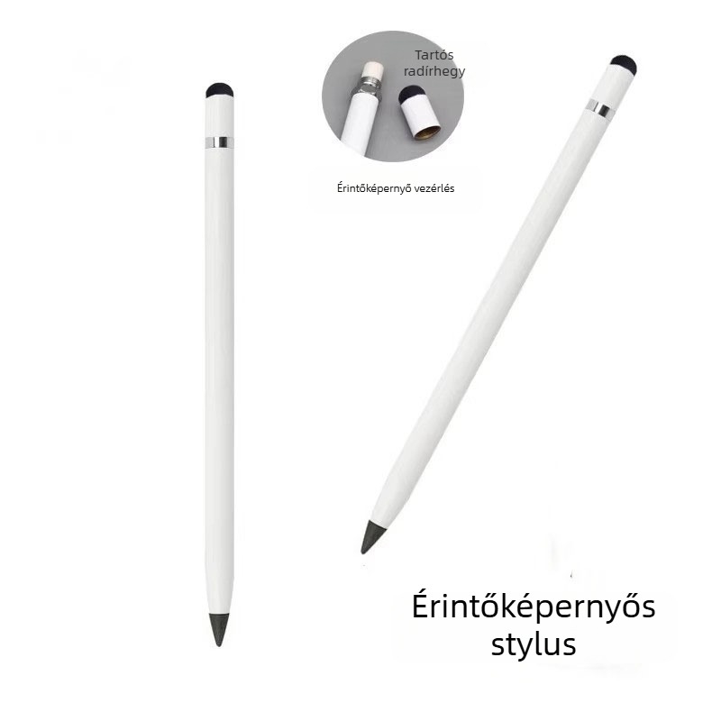 Cserélhető örök ötvözet tollheggyel, élezés nélküli kialakítás, érintőképernyős stylus, fém test