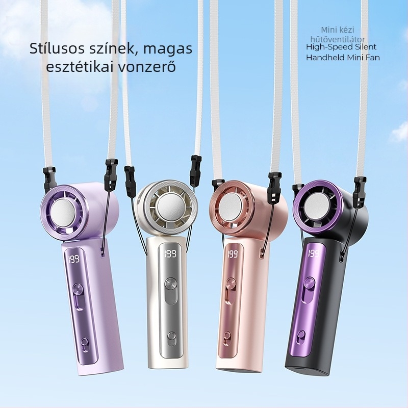 2026-os új modell – jég hűtésű kézi ventilátor, mini, hordozható USB töltés, csendes, félvezetős technológia, 199 sebességfokozat