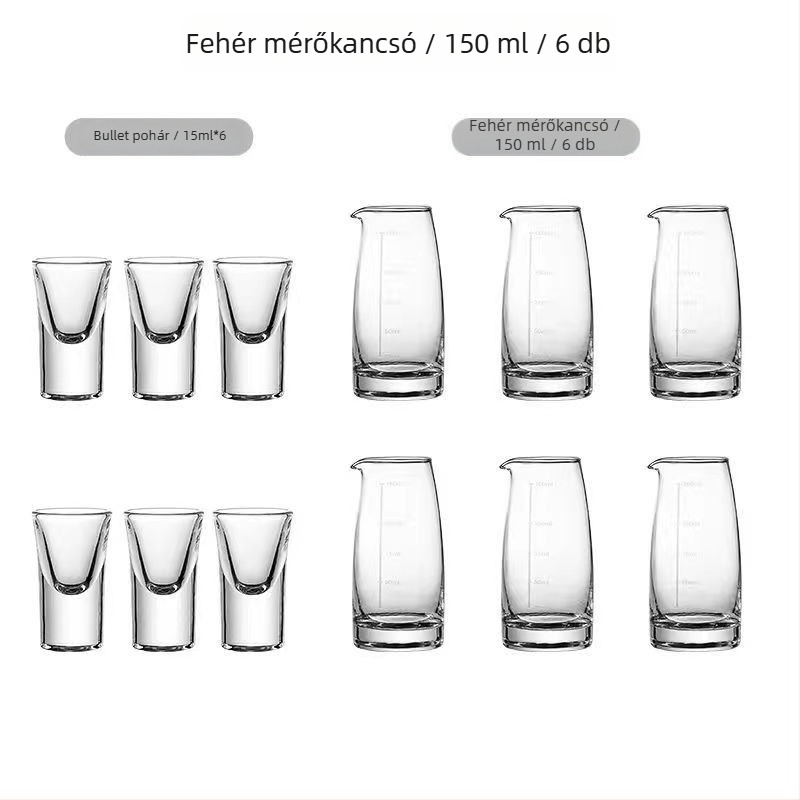 Jingnoya Likőr adagoló pohárkészlet – Üvegboros poharak, 6–10 darab, Egyszerű stílus, Nyomtatott logó