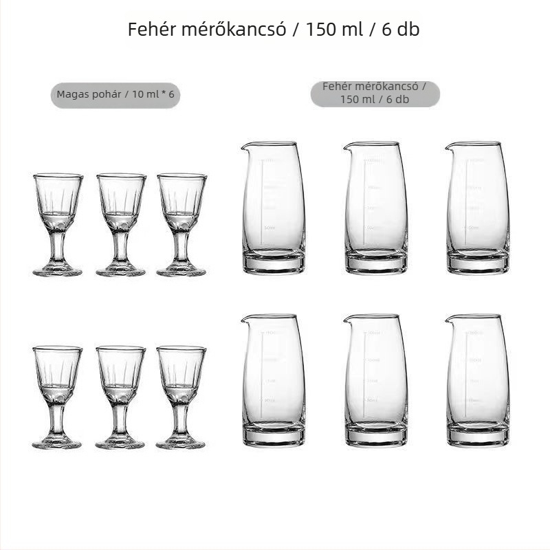 Jingnoya Likőr adagoló pohárkészlet – Üvegboros poharak, 6–10 darab, Egyszerű stílus, Nyomtatott logó