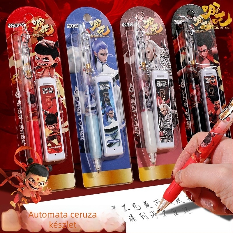 HB grafitű automata ceruza készlet fa héjjal