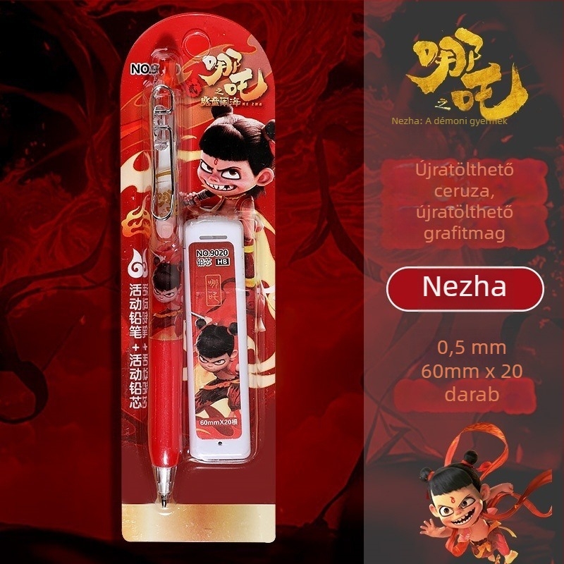 HB grafitű automata ceruza készlet fa héjjal