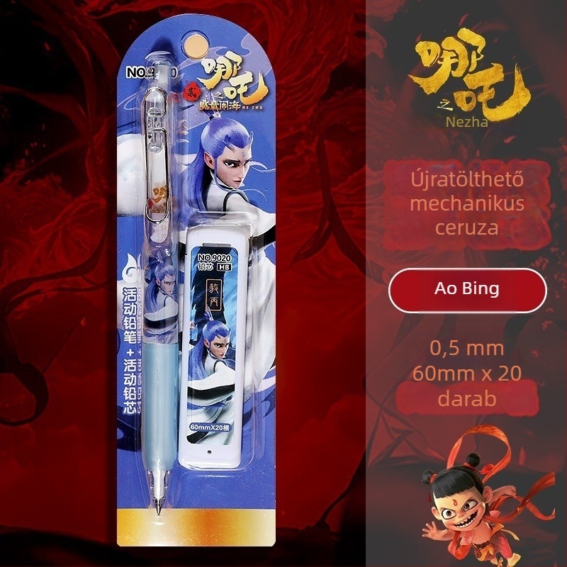HB grafitű automata ceruza készlet fa héjjal