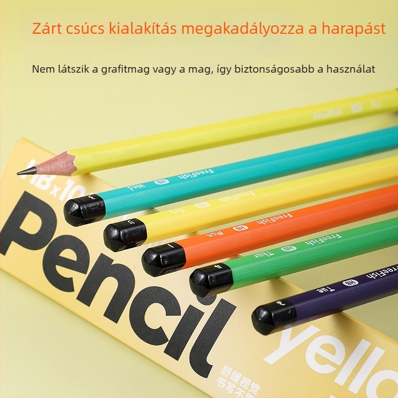 HB ceruza diákoknak – Nem toxikus, törölhető, hatszögletű fa ceruza óvodai kezdőknek