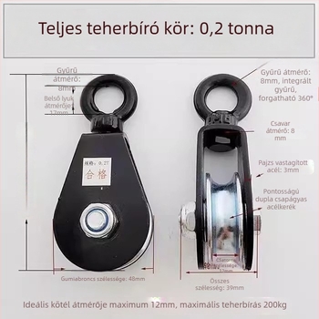 Emelő görgő horoggal — Miniatűr görgő kézi kötélhez, üvegházi függő vezetékhez (Márka: Pulley)