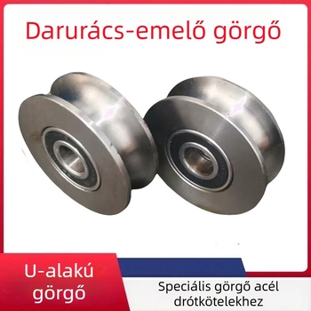 Daru görgő, 45# acélból, U-alakú horony a sínhez, beépített csapágykamra, felvonó zsinóros görgő