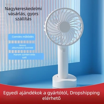 Kisméretű USB-s hordozható ventilátor, csendes működés, 3 sebesség, 500–800 mAh akkumulátor