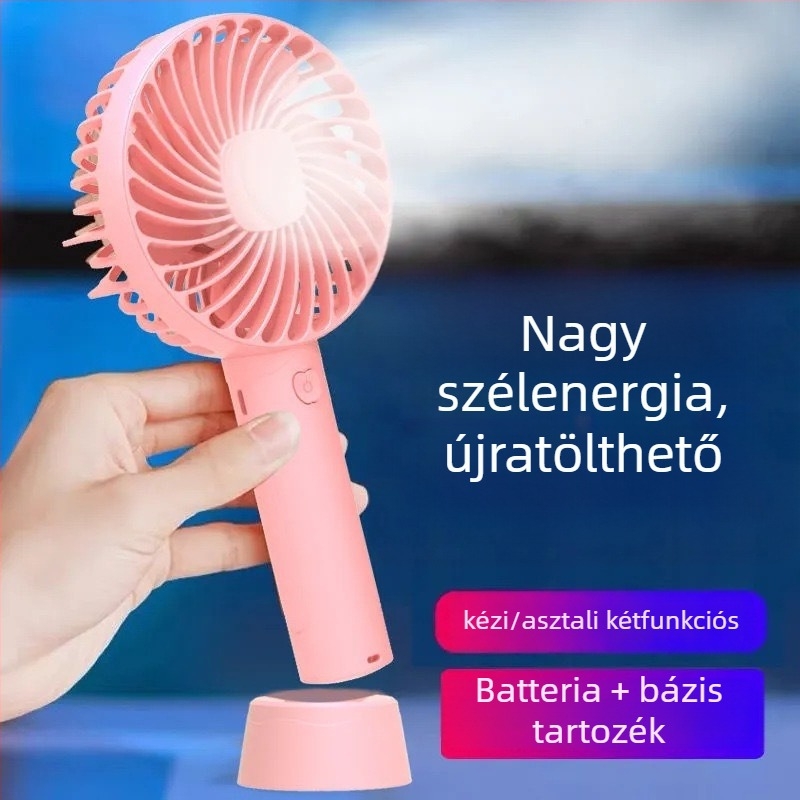 Kisméretű USB-s hordozható ventilátor, csendes működés, 3 sebesség, 500–800 mAh akkumulátor