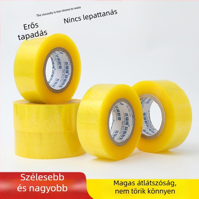 Bairide BOPP csomagoló szalag, film 52 μm, nyomásérzékeny ragasztó, vízálló, hőállóság 60°C