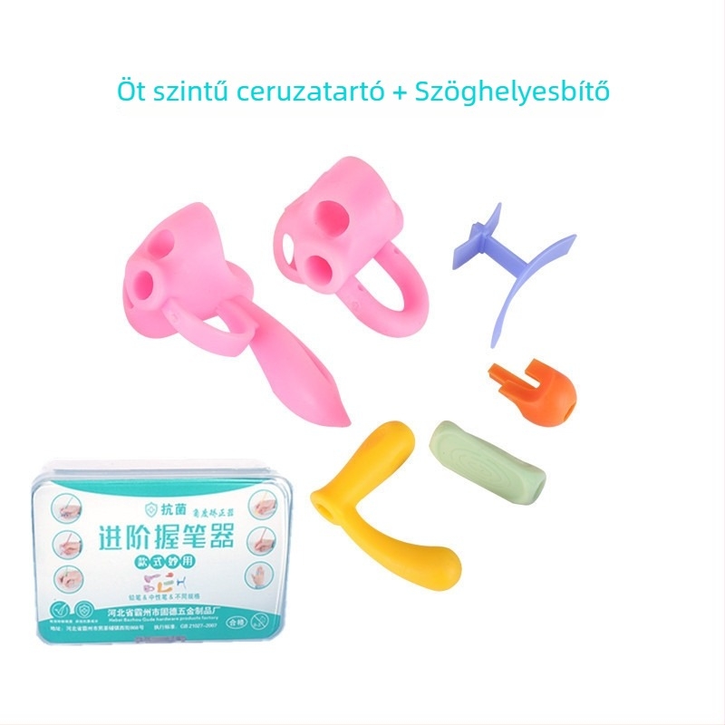 Gyerekeknek szóló ceruzafogó készlet a helyes íráskészség korrekciójához – műanyag tartó, tároló dobozban, Youxuemei márka