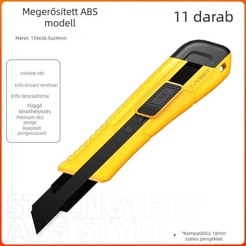Deli DL018 ötvözött acél művészeti kés, penge 0,5×18×100 mm, tömeg 70 g