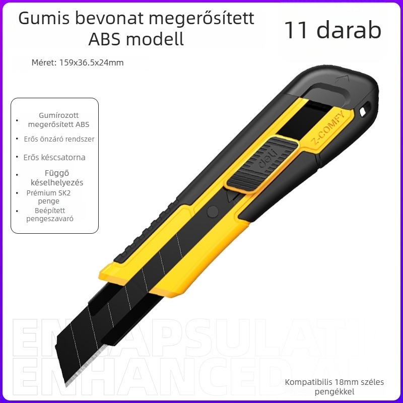 Deli DL018 ötvözött acél művészeti kés, penge 0,5×18×100 mm, tömeg 70 g