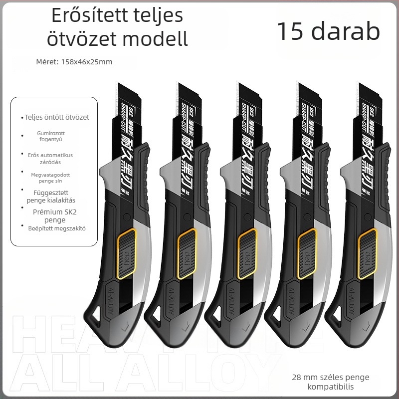 Deli DL018 ötvözött acél művészeti kés, penge 0,5×18×100 mm, tömeg 70 g