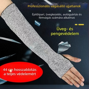 5-ös szintű vágásvédő karvédő ujjszárny – légáteresztő, kopásálló, karcolás és kés elleni védelem, HPPE/Nylon/Nitril/TPR