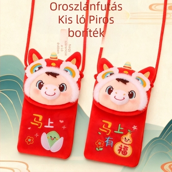 Labitai Ló alakú plüssmaszkot hátizsákkal és pénztárral, rövid plüss, PP pamut töltet, 15–35 éveseknek