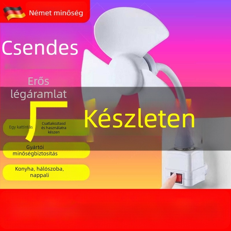 Fali ventilátor 3 lapáttal, brushless motor, ABS ház, 4 sebesség