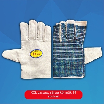 Huafeng vászonból készült hegesztő kesztyűk, kétszeres rétegű, teljesen bélelt, védelmi célra, 24 szálas varrás, Huafeng márka, súly 94