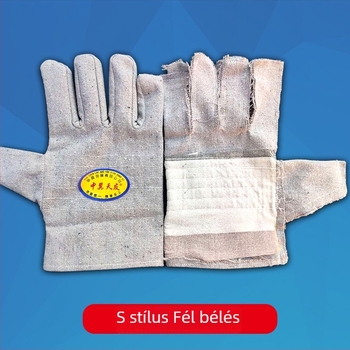 Huafeng vászonból készült hegesztő kesztyűk, kétszeres rétegű, teljesen bélelt, védelmi célra, 24 szálas varrás, Huafeng márka, súly 94