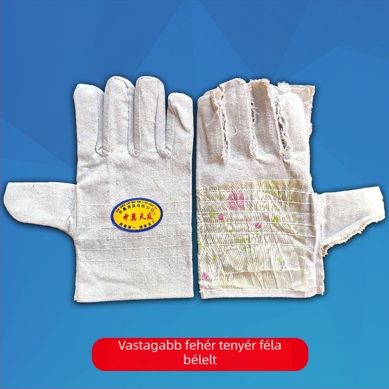 Huafeng vászonból készült hegesztő kesztyűk, kétszeres rétegű, teljesen bélelt, védelmi célra, 24 szálas varrás, Huafeng márka, súly 94