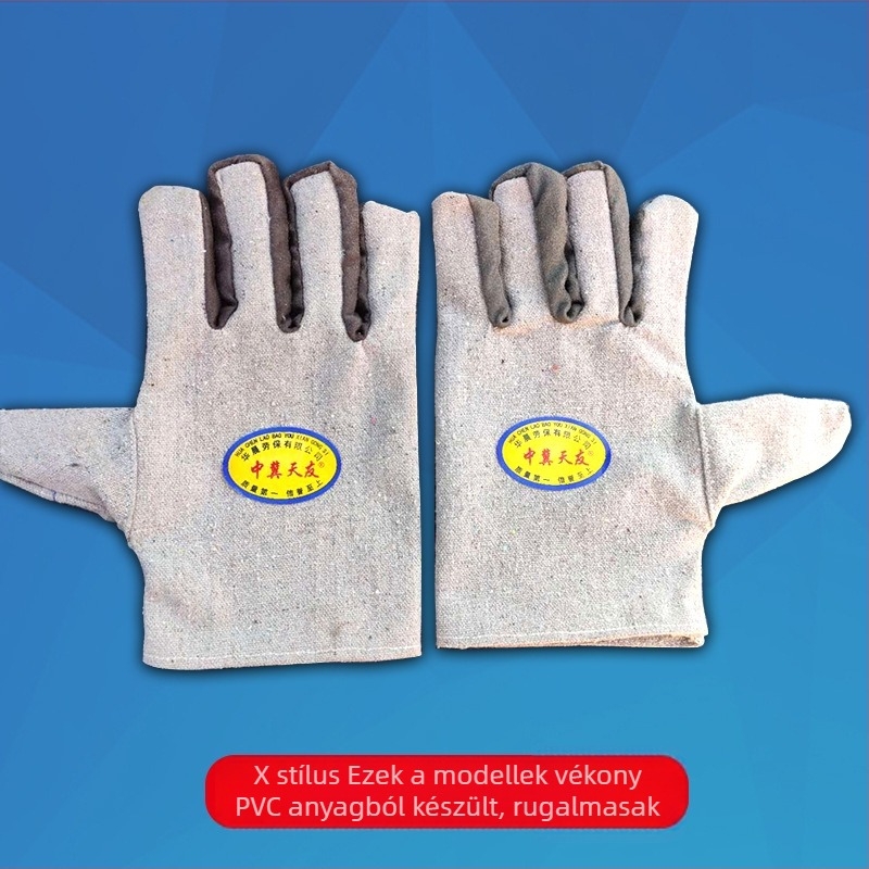 Huafeng vászonból készült hegesztő kesztyűk, kétszeres rétegű, teljesen bélelt, védelmi célra, 24 szálas varrás, Huafeng márka, súly 94