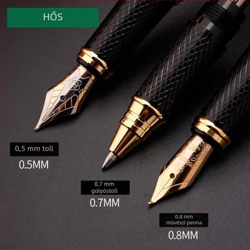 Hero 7032 művészeti toll ívelt hegly Kaligráfiához, fémből készült test, irídium tollhegy, forgó tintaellátás, ajándékdobozos csomagolás