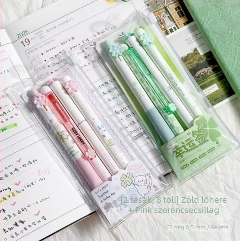 Semleges toll – Cuki Négylevelű Sorozat, PLA biológiailag lebomló burkolat, golyóstípusú hegye, műanyag tollhegy, kattintásos zárás, íráshoz és aláíráshoz