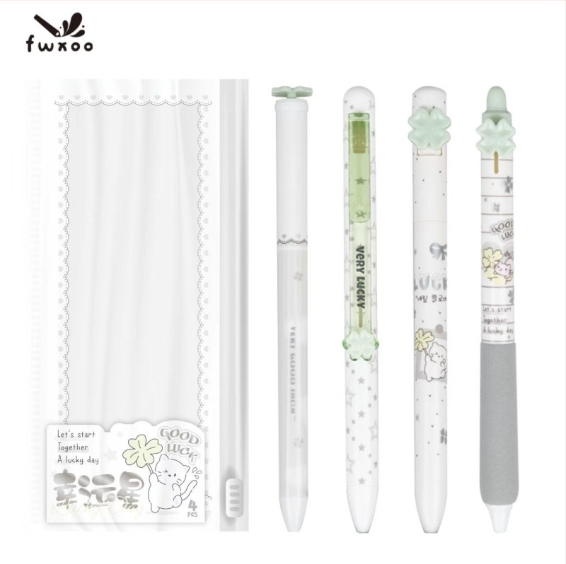 Semleges toll – Cuki Négylevelű Sorozat, PLA biológiailag lebomló burkolat, golyóstípusú hegye, műanyag tollhegy, kattintásos zárás, íráshoz és aláíráshoz