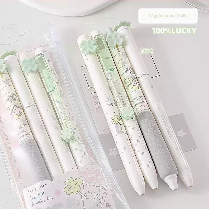 Semleges toll – Cuki Négylevelű Sorozat, PLA biológiailag lebomló burkolat, golyóstípusú hegye, műanyag tollhegy, kattintásos zárás, íráshoz és aláíráshoz