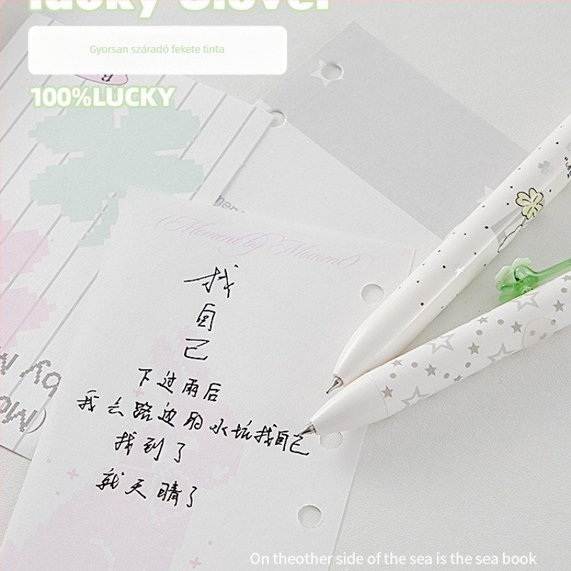 Semleges toll – Cuki Négylevelű Sorozat, PLA biológiailag lebomló burkolat, golyóstípusú hegye, műanyag tollhegy, kattintásos zárás, íráshoz és aláíráshoz