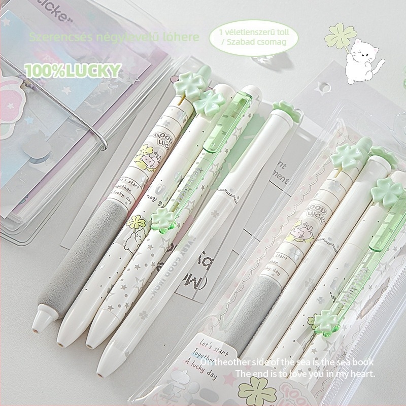 Semleges toll – Cuki Négylevelű Sorozat, PLA biológiailag lebomló burkolat, golyóstípusú hegye, műanyag tollhegy, kattintásos zárás, íráshoz és aláíráshoz