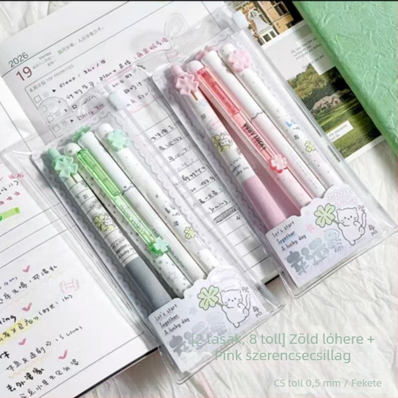 Semleges toll – Cuki Négylevelű Sorozat, PLA biológiailag lebomló burkolat, golyóstípusú hegye, műanyag tollhegy, kattintásos zárás, íráshoz és aláíráshoz