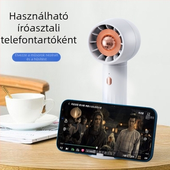 Kézben tartható lapát nélküli ventilátor beépített 1200–2000 mAh akkumulátorral, USB töltés, 3 sebesség, működési idő 1–3 óra